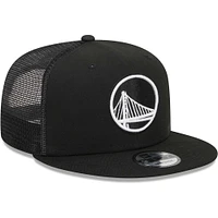 Men's New Era Black Golden State Warriors 9FIFTY Snapback Trucker Hat