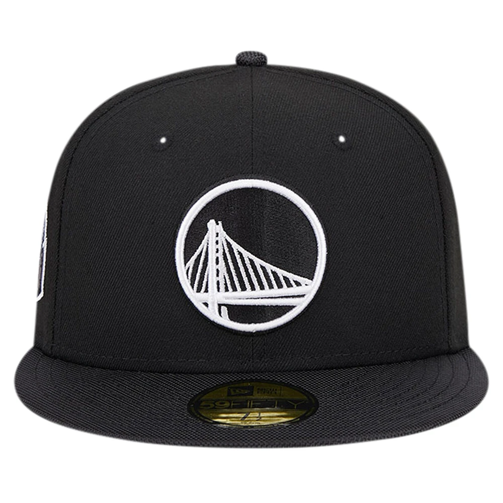 Casquette ajustée 59FIFTY Active Satin Visor New Era pour hommes, noire, Golden State Warriors