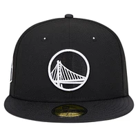 Casquette ajustée 59FIFTY Active Satin Visor New Era pour hommes, noire, Golden State Warriors