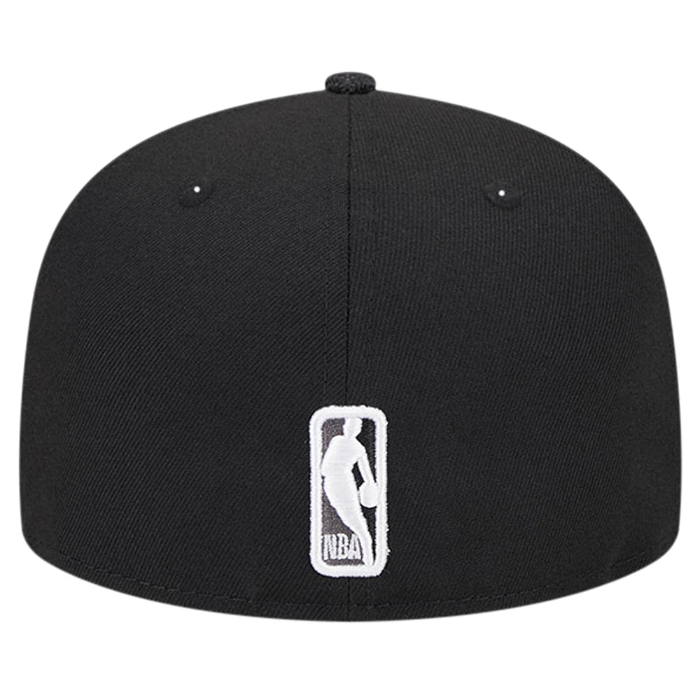 Men's New Era Black Golden State Warriors Active Satin Visor 59FIFTY Fitted Hat