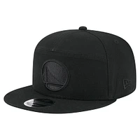 Men's New Era Black Golden State Warriors Adventure Canvas Split Panel 9FIFTY Snapback Hat