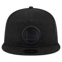 Men's New Era Black Golden State Warriors Adventure Canvas Split Panel 9FIFTY Snapback Hat