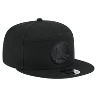 Men's New Era Black Golden State Warriors Adventure Canvas Split Panel 9FIFTY Snapback Hat