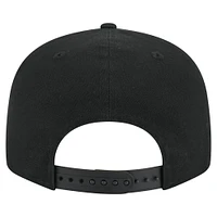 Men's New Era Black Golden State Warriors Adventure Canvas Split Panel 9FIFTY Snapback Hat