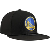 Men's New Era Black Golden State Warriors Blackout Shadow Logo 59FIFTY Fitted Hat