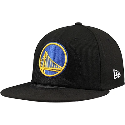 Casquette ajustée 59FIFTY noire avec logo Blackout Shadow des Golden State Warriors New Era pour hommes