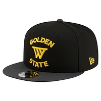 Casquette Snapback 9FIFTY noire New Era pour homme avec logo en jersey des Golden State Warriors