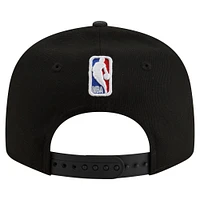 Casquette Snapback 9FIFTY noire New Era pour homme avec logo en jersey des Golden State Warriors