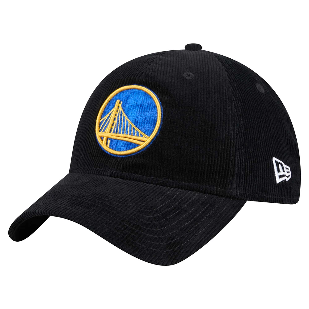 Men's New Era  Black Golden State Warriors Throwback Corded 9TWENTY Adjustable Hat