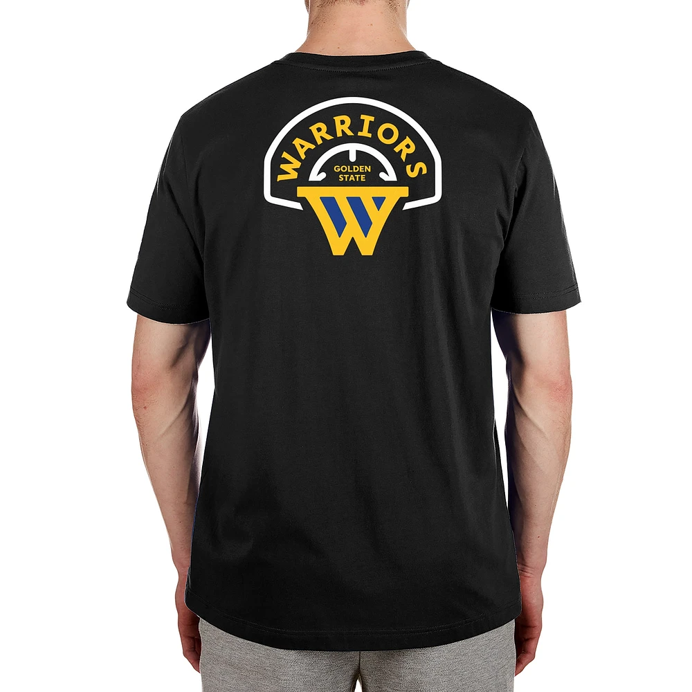 T-shirt noir à déclaration "W" New Era pour hommes des Golden State Warriors