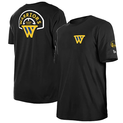 T-shirt noir à déclaration "W" New Era pour hommes des Golden State Warriors