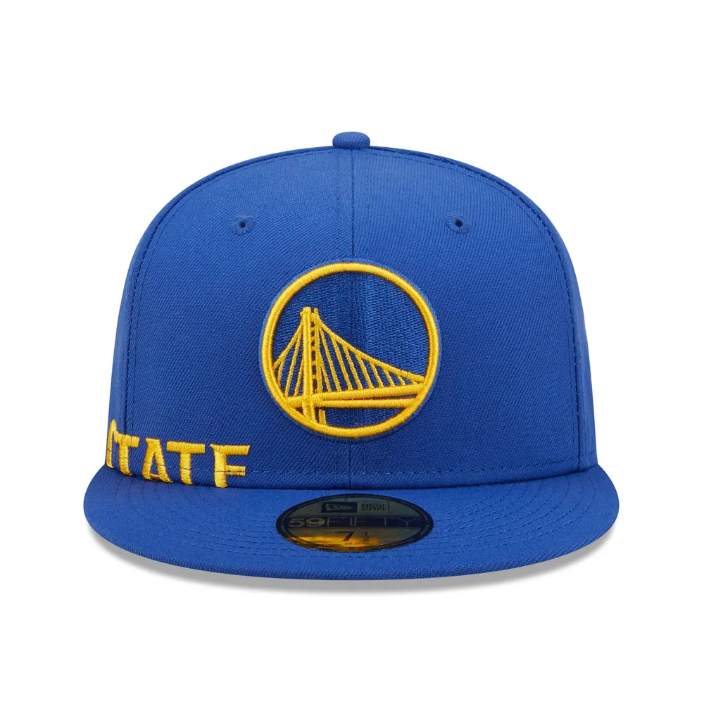 Casquette ajustée 59FIFTY Golden State Warriors New Era pour homme avec fente latérale bleue