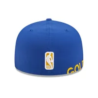 Casquette ajustée 59FIFTY Golden State Warriors New Era pour homme avec fente latérale bleue