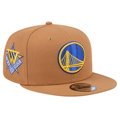 Men's New Era Brown Golden State Warriors Color Pack 9FIFTY Snapback Hat