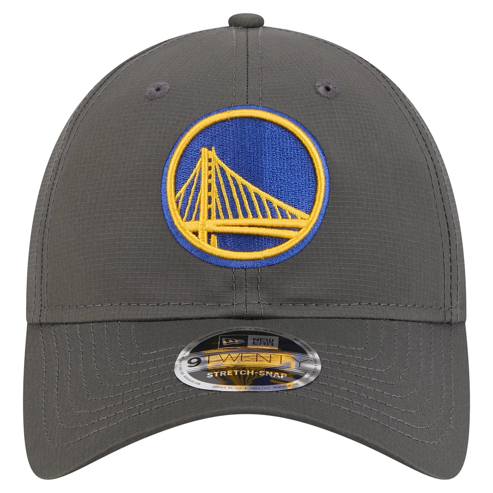 Men's New Era Charcoal Golden State Warriors Active Ripstop 9TWENTY Adjustable Hat