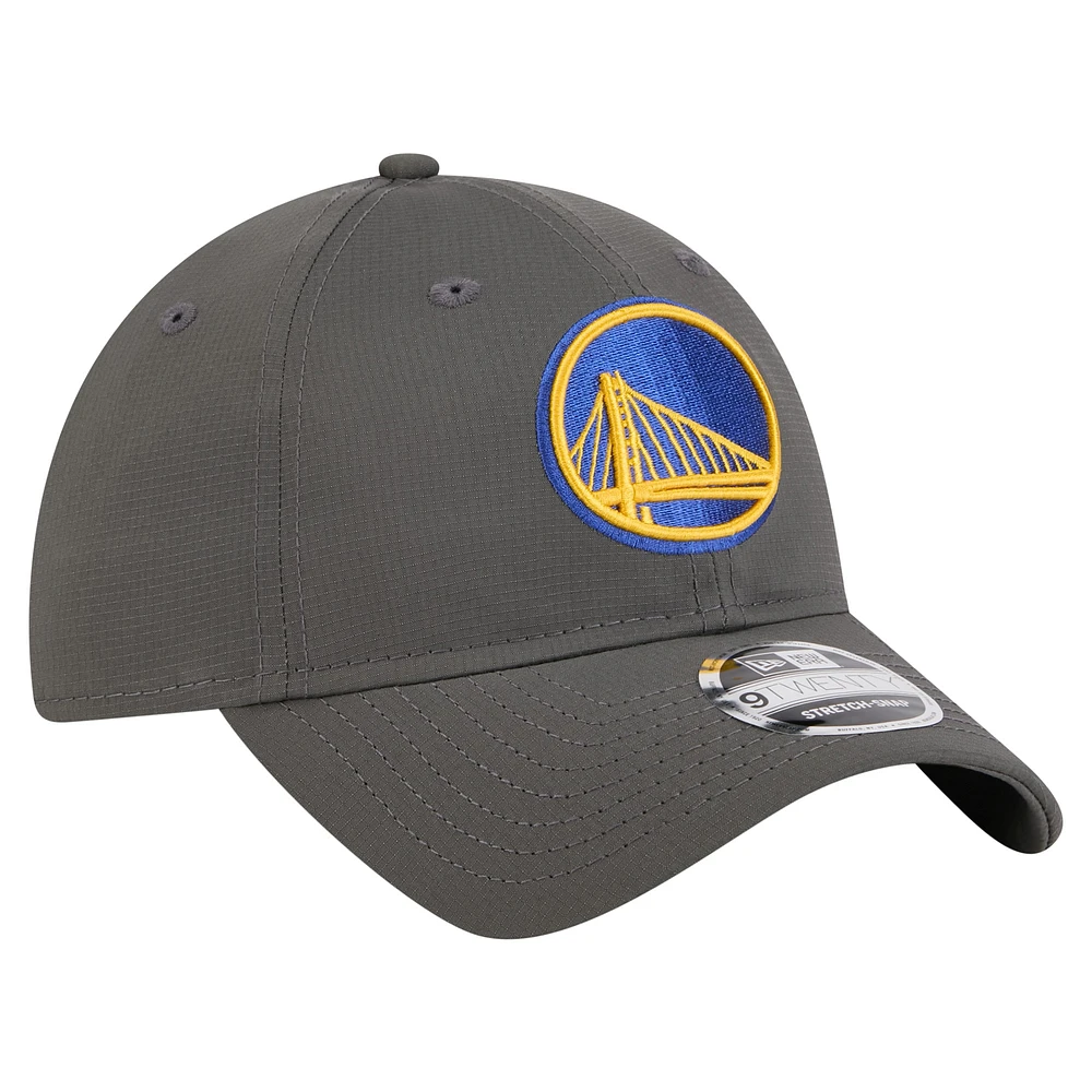 Men's New Era Charcoal Golden State Warriors Active Ripstop 9TWENTY Adjustable Hat