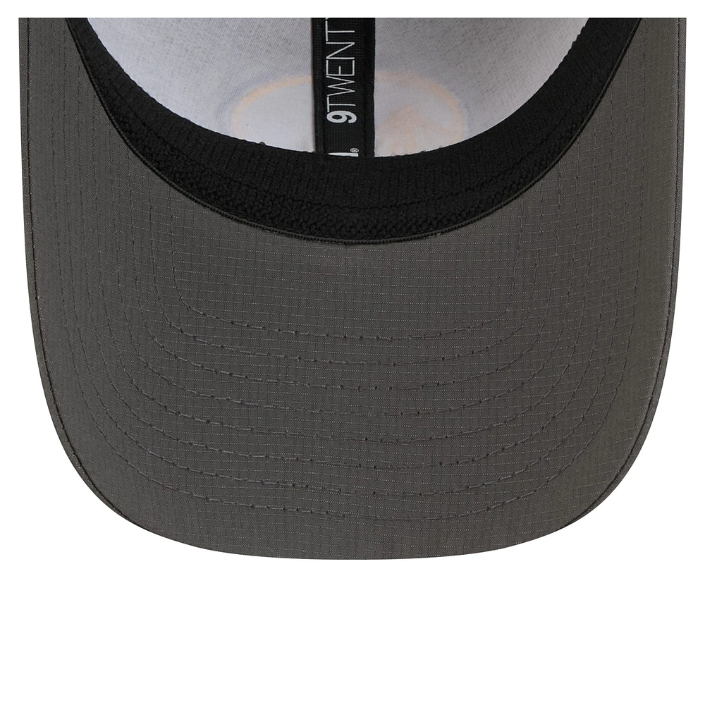 Men's New Era Charcoal Golden State Warriors Active Ripstop 9TWENTY Adjustable Hat