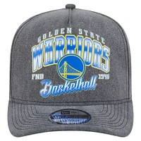 Men's New Era  Charcoal Golden State Warriors Throwback Washed Pre-Curved 9FIFTY Snapback Hat