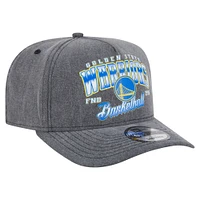 Men's New Era  Charcoal Golden State Warriors Throwback Washed Pre-Curved 9FIFTY Snapback Hat
