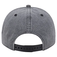 Men's New Era  Charcoal Golden State Warriors Throwback Washed Pre-Curved 9FIFTY Snapback Hat