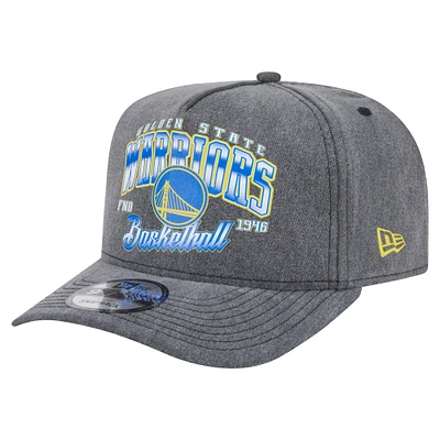 Men's New Era  Charcoal Golden State Warriors Throwback Washed Pre-Curved 9FIFTY Snapback Hat