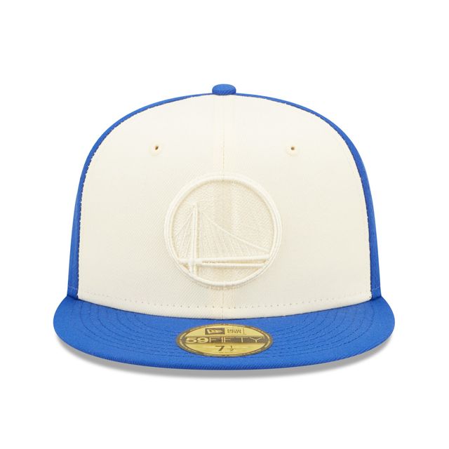 Casquette ajustée New Era Cream/Royal Golden State Warriors Cork Two-Tone 59FIFTY pour homme