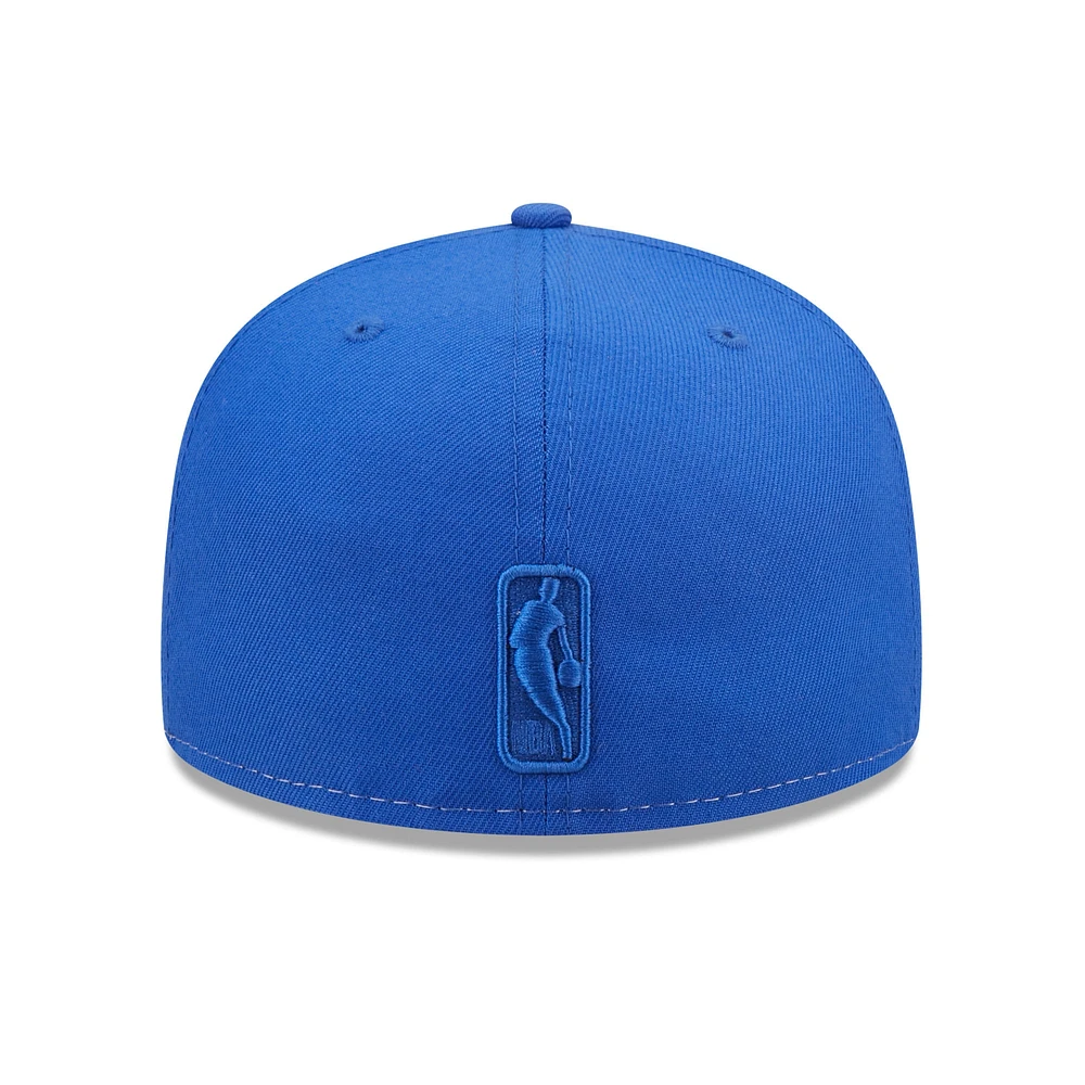 Men's New Era Cream/Royal Golden State Warriors Cork Two-Tone 59FIFTY - Fitted Hat