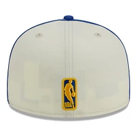 Casquette ajustée 59FIFTY 2 tons New Era crème/bleu Golden State Warriors pour hommes