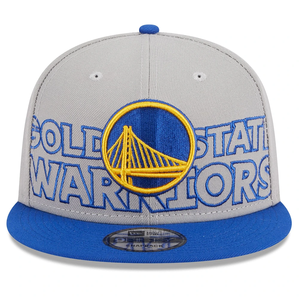 Casquette Snapback NBA Draft 9FIFTY New Era Gris/Royal Golden State Warriors 2023 pour homme