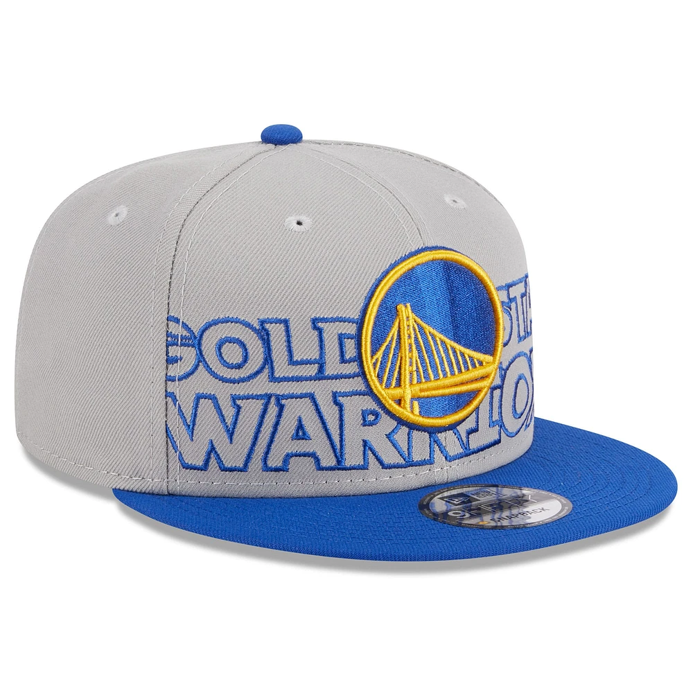 Casquette Snapback NBA Draft 9FIFTY New Era Gris/Royal Golden State Warriors 2023 pour homme