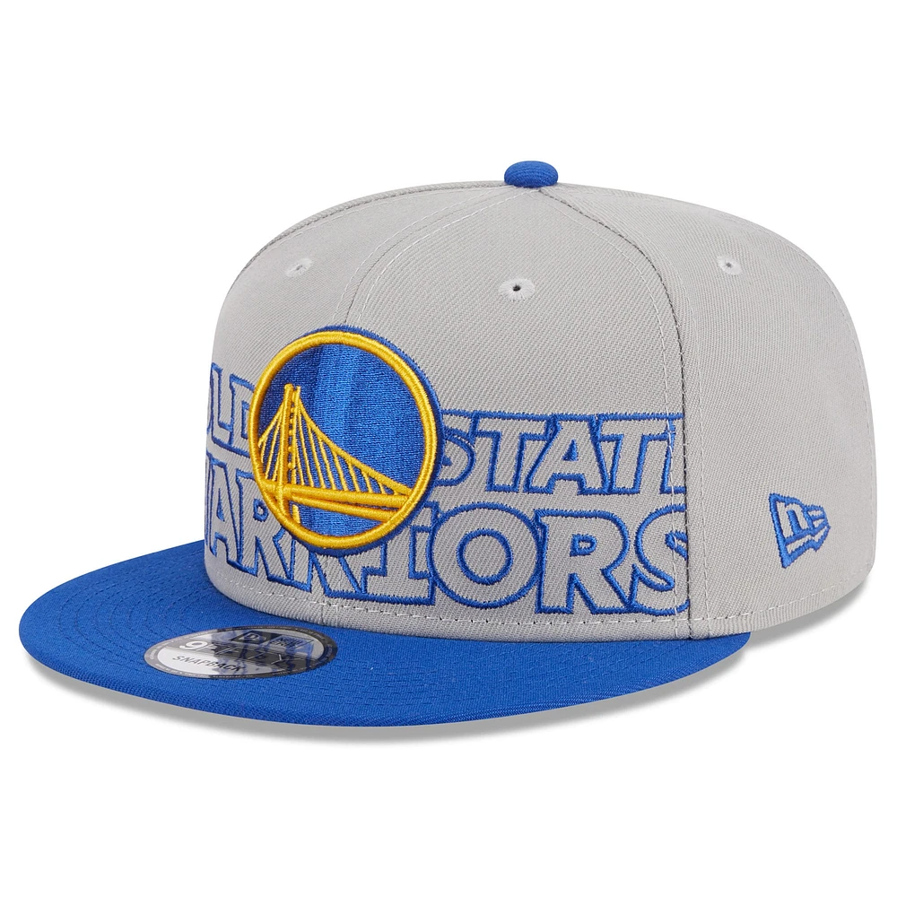 Casquette Snapback NBA Draft 9FIFTY New Era Gris/Royal Golden State Warriors 2023 pour homme