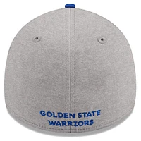 Men's New Era Gray/Royal Golden State Warriors Striped 39THIRTY Flex Hat