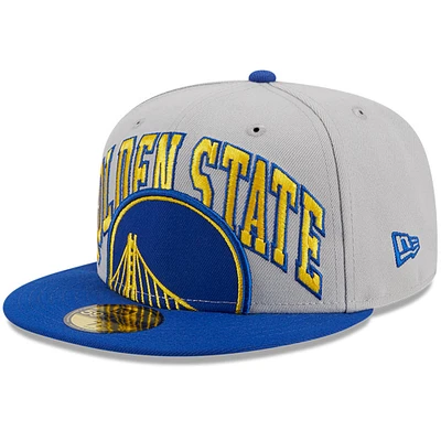 Casquette ajustée 59FIFTY bicolore Tip-Off gris/royal Golden State Warriors New Era pour hommes