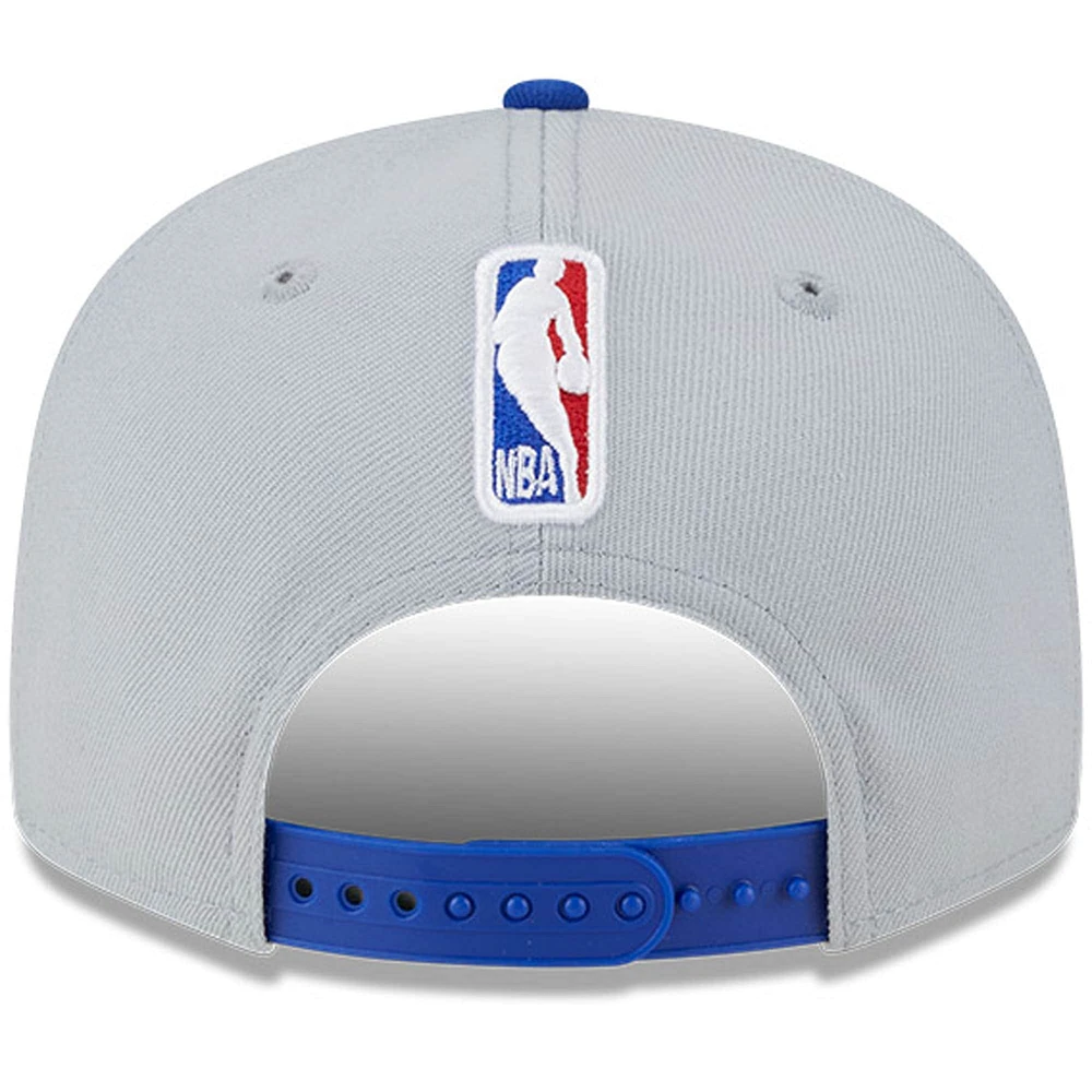 Men's New Era Gray/Royal Golden State Warriors Tip-Off Two-Tone 9FIFTY Snapback Hat