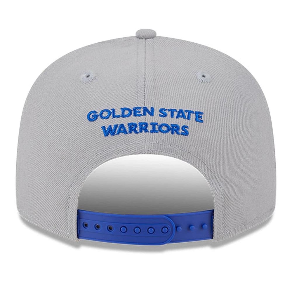 Casquette Snapback 9FIFTY gris Golden State Warriors Chenille Band New Era pour homme