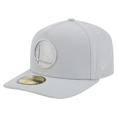 Casquette ajustée 59FIFTY à pinces sur le devant pour homme New Era Golden State Warriors Colorpack gris
