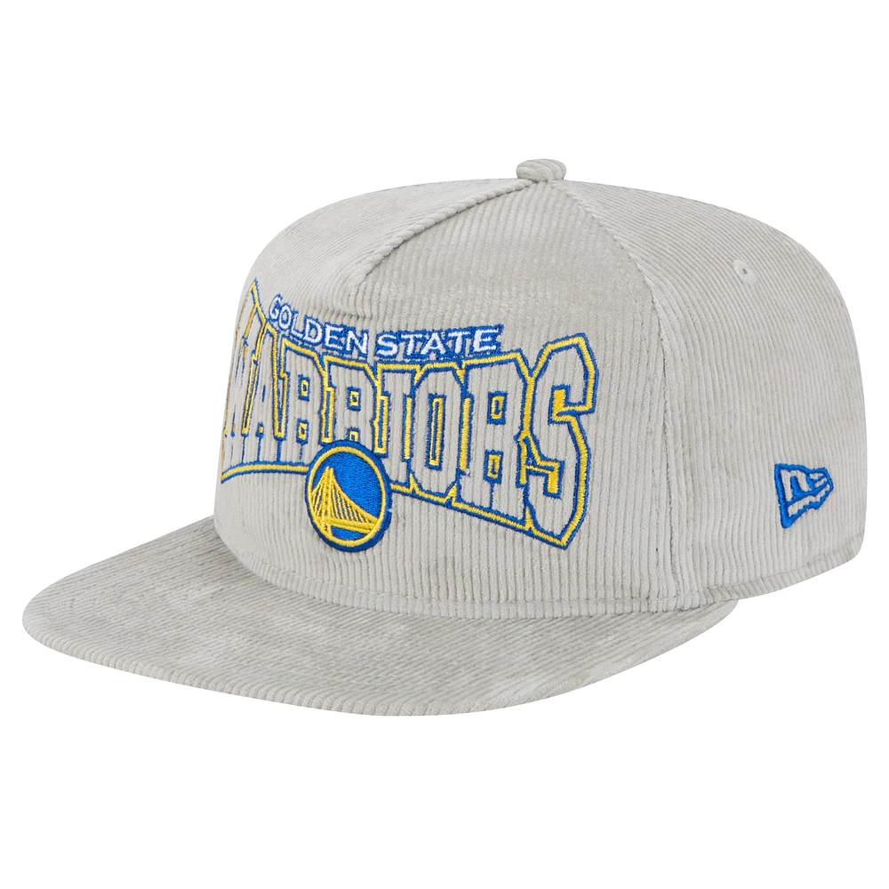 Casquette de golf à visière snapback Golden State Warriors grise New Era pour homme