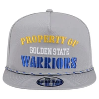 Men's New Era Gray Golden State Warriors Throwback Property Of Golfer Snapback Hat