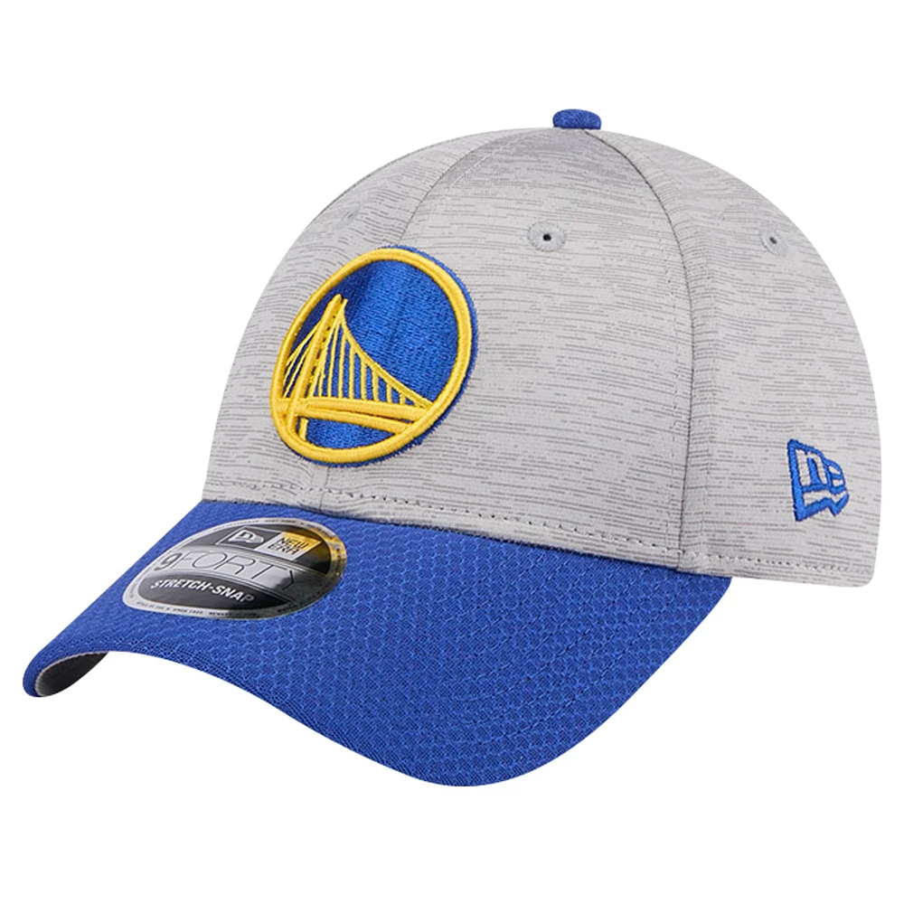 Men's New Era Heather Gray/Royal Golden State Warriors Active Digi-Tech Two-Tone 9FORTY Adjustable Hat