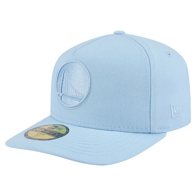 Men's New Era  Light Blue Golden State Warriors Colorpack A-Frame Pinch Front 59FIFTY Fitted Hat