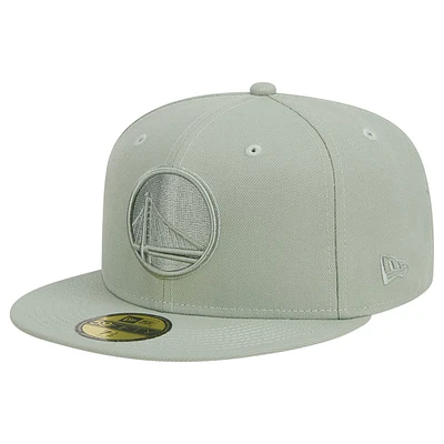 Casquette ajustée 59FIFTY New Era pour hommes, Golden State Warriors Sage Color Pack, vert clair