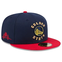 Men's New Era  Navy Golden State Warriors 2024/25 City Edition 59FIFTY Fitted Hat