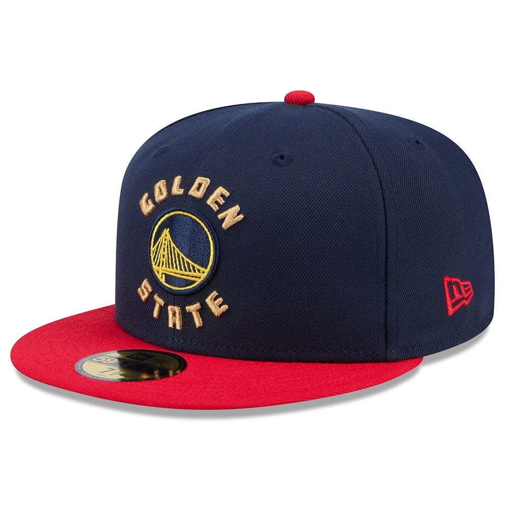 Men's New Era  Navy Golden State Warriors 2024/25 City Edition 59FIFTY Fitted Hat