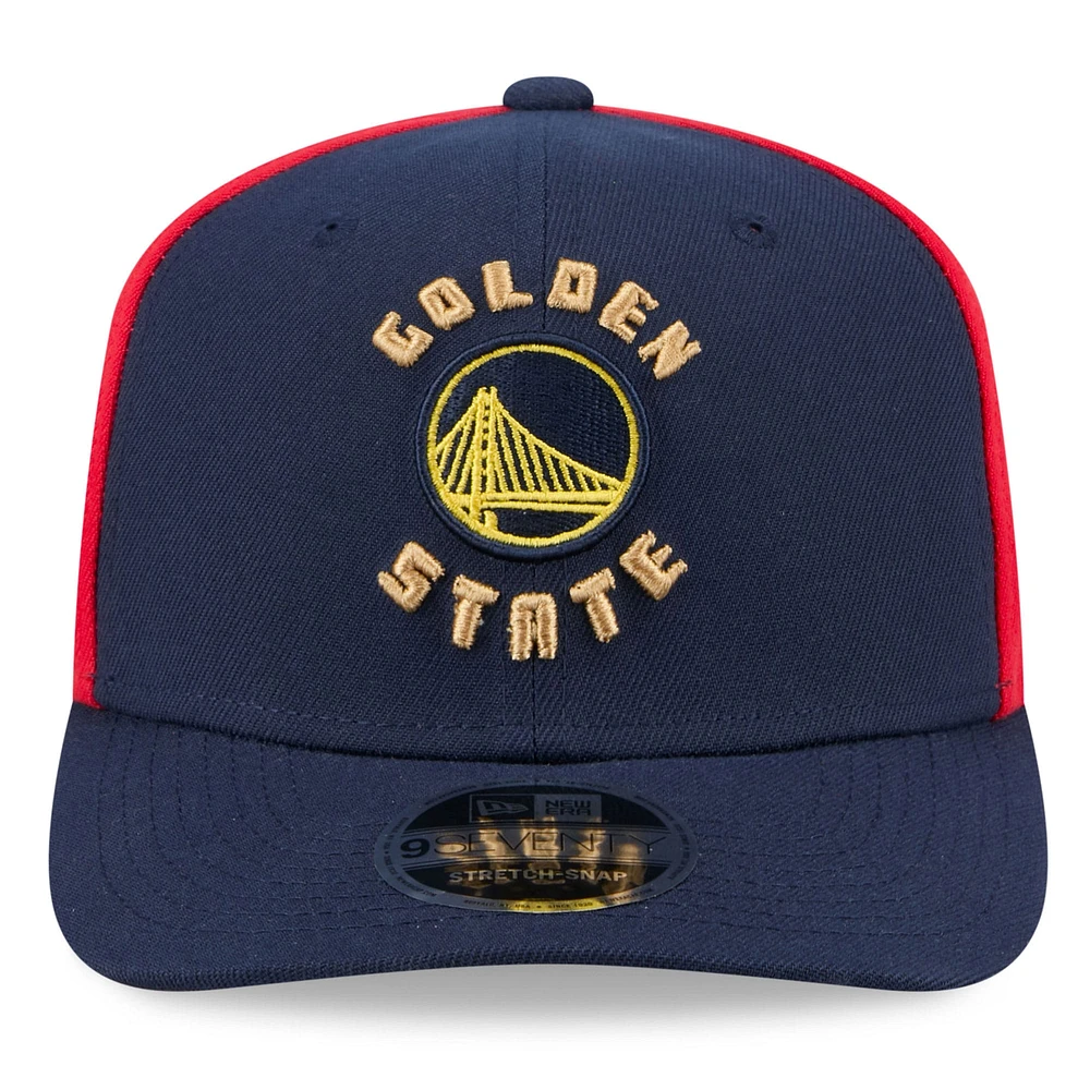 Men's New Era  Navy Golden State Warriors 2024/25 City Edition 9SEVENTY Stretch-Snap Hat