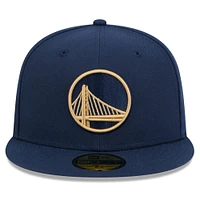 Men's New Era Navy Golden State Warriors 2024/25 City Edition Alternate 59FIFTY Fitted Hat