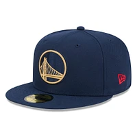 Men's New Era Navy Golden State Warriors 2024/25 City Edition Alternate 59FIFTY Fitted Hat