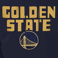 Men's New Era  Navy Golden State Warriors 2024/25 City Edition Chenille Heavyweight Pullover Hoodie