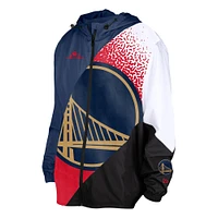 Veste coupe-vent entièrement zippée Golden State Warriors 2024/25 City Edition New Era bleu marine pour homme