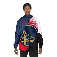 Veste coupe-vent entièrement zippée Golden State Warriors 2024/25 City Edition New Era bleu marine pour homme