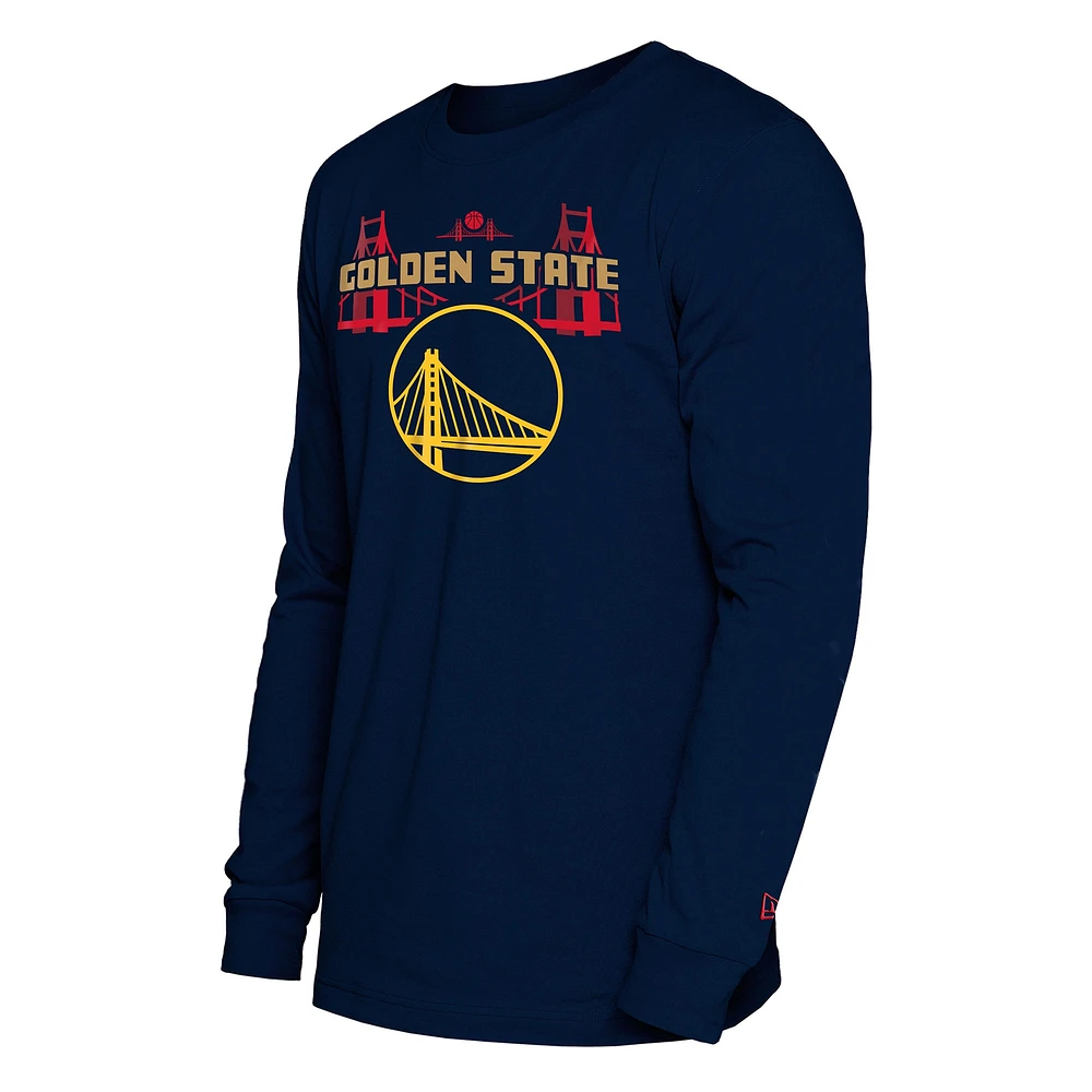 Men's New Era  Navy Golden State Warriors 2024/25 City Edition Long Sleeve T-Shirt